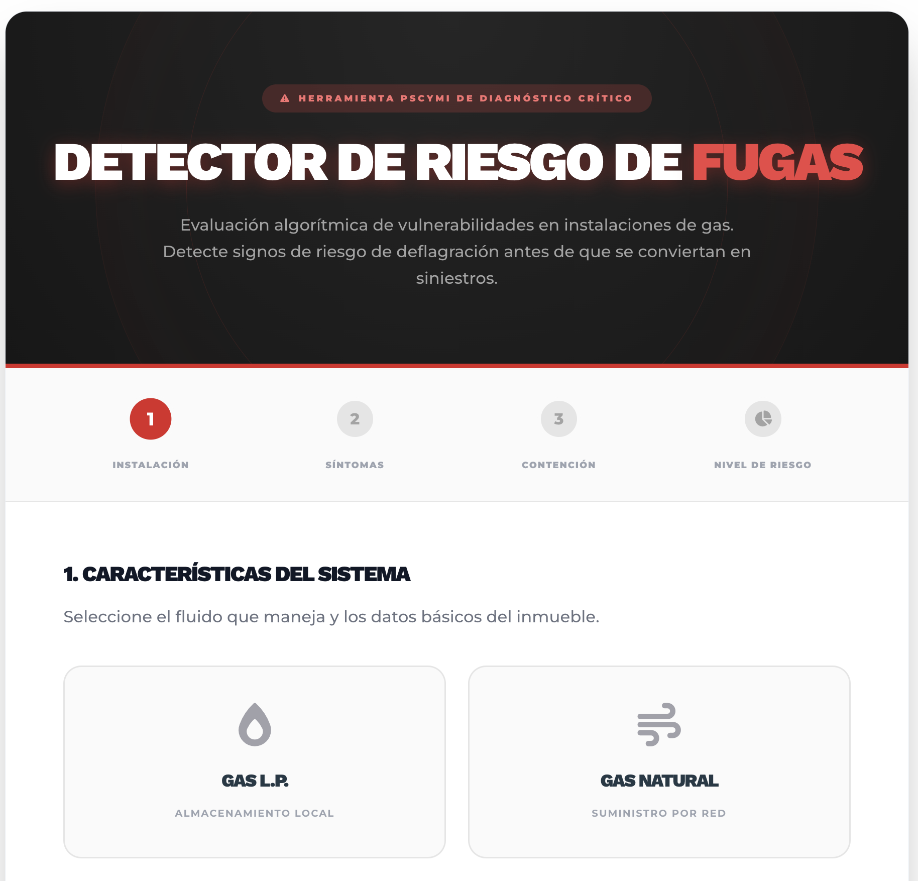 Imagen del detector de riesgos de fugas